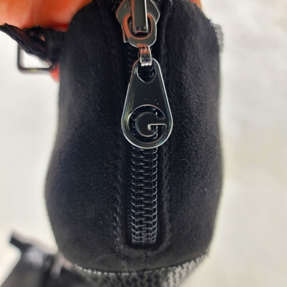 NWT Bootie peep toe heels strap snake embossed suede comfortable GBG Los Angeles - Picture 2 of 10